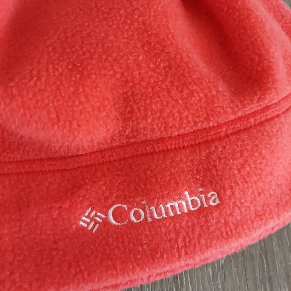 Columbia Kid's Red Fleece Beanie Youth L/XL